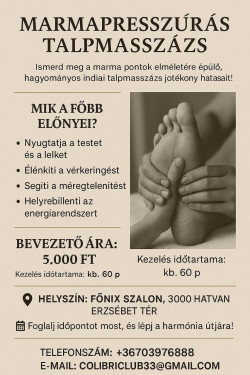 Marmapresszúrás Talpmasszázs